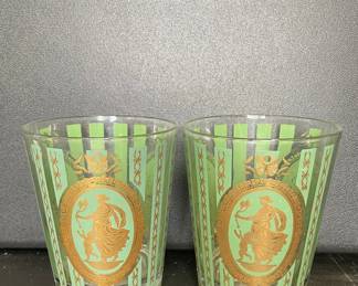 Vintage  MCM Cera Athena & Cherub Old Fashioned Glasses