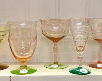 Vintage assorted depression glassware