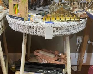 Vintage wicker side table 