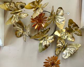 Vintage Brass wall art butterflies 