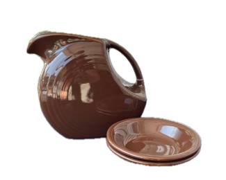 Fiestaware pitcher & bowls 