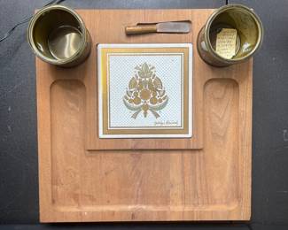Vintage Georges Briard cheese board & tile tray