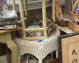 Vintage wicker side tables