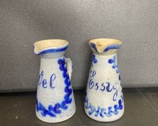 Vintage pottery cruet set 