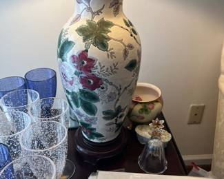 Floral Porcelain Table Lamp - $75