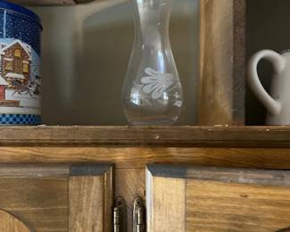 Etched Glass Vase - $5