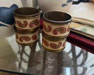 Enamel/Brass Napkin Rings - $20
