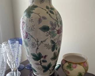 Floral Porcelain Lamp - $75