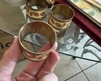 Enamel/Brass Napkin Rings - $20