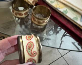 Enamel/Brass Napkin Rings - $20