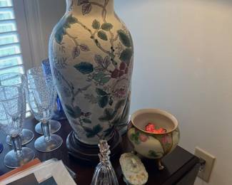 Floral Porcelain Table Lamp - $75