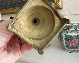 Tall brass candle stick - $15