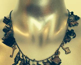Vintage  Dutch Sterling Charm Necklace