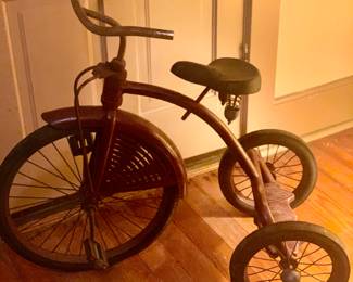 This amazing tricycle was in the "time capsule".  Such a great piece.  