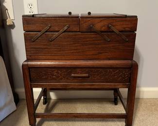 Fold out sewing cabinet 