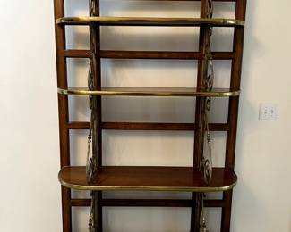 Brass & wooden bakers rack