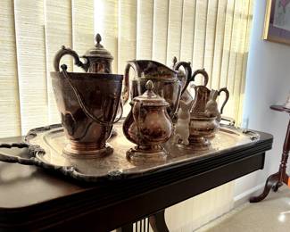 Silver plated tea service 