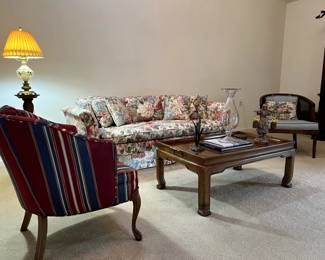 Chairs, sofa, tables