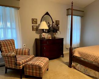 Upholstered chair & ottoman 