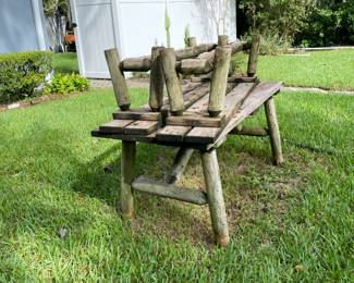 wood table & 2 benches