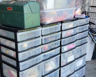 The organizers are not for sale. But, there is a ton of fishing gear in everyone of these drawers.