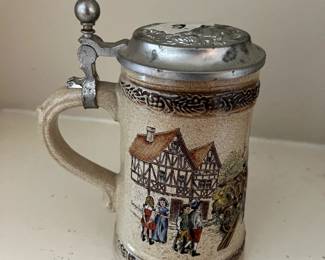 Vintage Gerz Lidded Beer Stein Mug, German