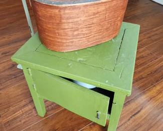 Bentwood rustic box and green commode