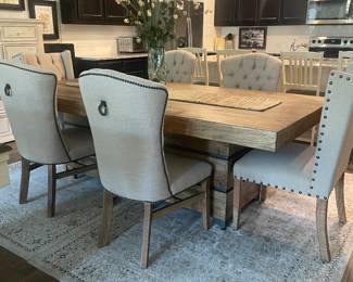 Beautiful wood pedestal base table