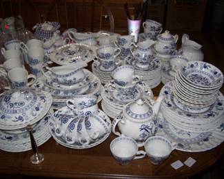 LARGE SET OF "BLUE ONION" DINNERWARE