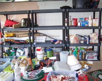 SHELVES OF GARAGE MISC.