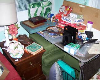 LAMP TABLE, LAMP, GAMES & MORE