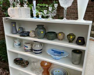 Art pottery, glass, crystal, vintage pyrex, Roseville