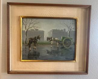 Vintage oil signed Bordi