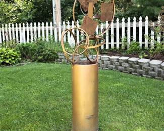 MID CENTURY METAL ART SCULPTURE