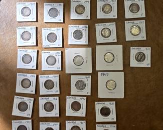 1880's - 1920's CANADIAN SILVER COINS, UNITED STATES SILVER COINS, ETC.
