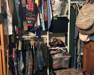 Lots of clothing to choose from. Med/Large