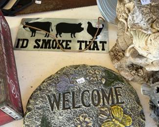 Garden decor and old tools