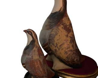 Lladro Figurine 2087 and 2088 Partridges