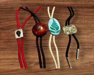 A few of the many vintage Bolo Ties available