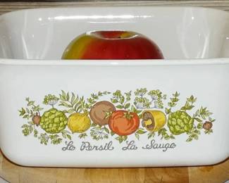 1970s Spice of Life Corning Ware Casserole Dish with Lid