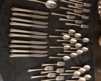 Sterling Place Setting for 10 - Heirloom Damask Rose