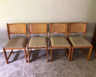 4 Cane Back Dining Chairs