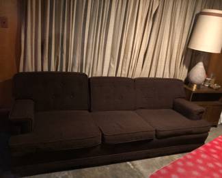 Vintage 88in Fashioncraft Brown Sofa in original upholstery!