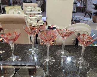 Hand Painted Martini Glasses