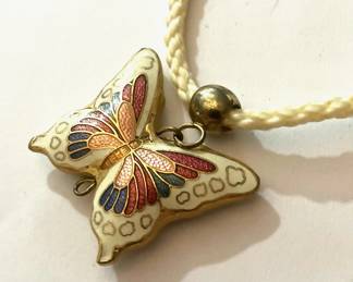 Rope Necklace with Butterfly Pendant
