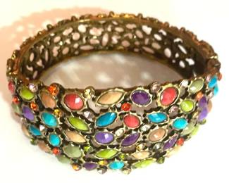 Extraordinary Jeweled Cuff Bracelet, WIDE
