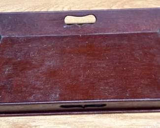 Mahogany Tray with Heart Cutouts
