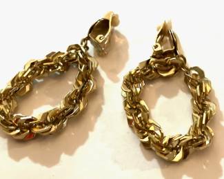 Gold Tone Clip Earrings