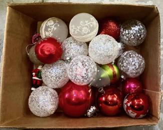 Box of Vintage Christmas Ornaments
