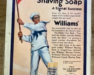 Ad for Williams Shaving Soap, Glastonbury Connecticut

